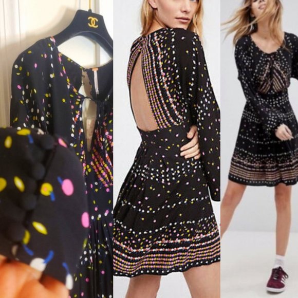 NWT FREE PEOPLE Boho Fit Flare swing mini dress XS - Picture 9 of 13